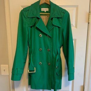 Calvin Klein Trench Coat, Green, M